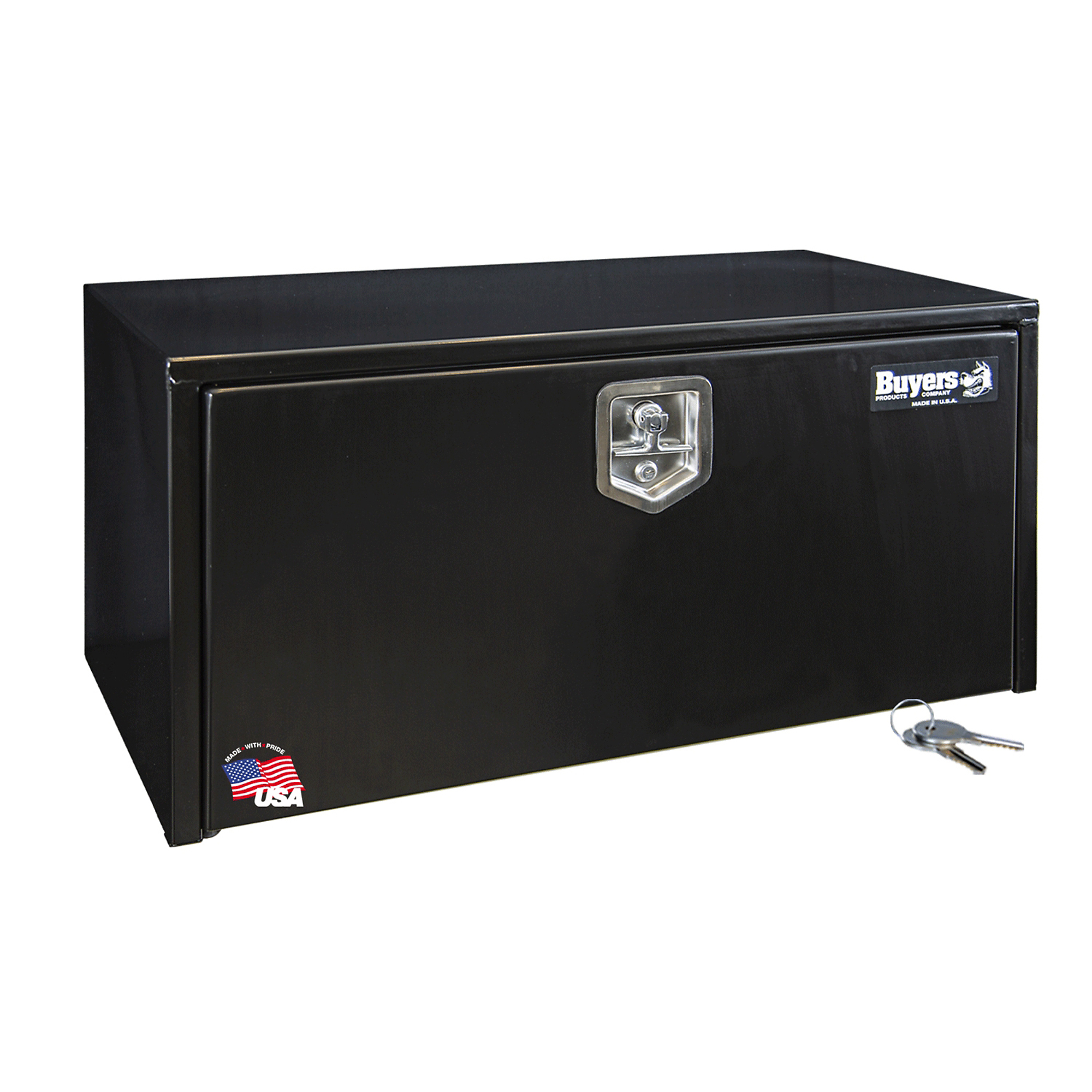 Buyers Products, 36x18x18in. Steel Underbody Truck Tool Job Storage Box, Width 36 in, Material Carbon Steel, Color Finish Glossy Black, Model# 1702305